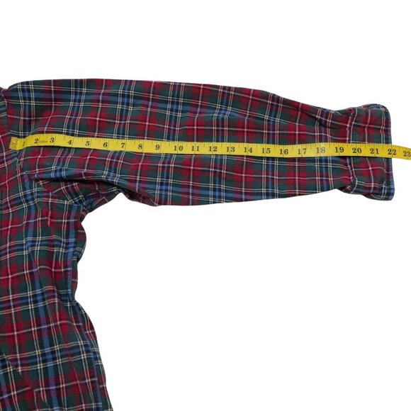 Club Room 100% Cotton Checkered Flannel Size XL Red Green Blue Long Sleeve - Picture 14 of 15